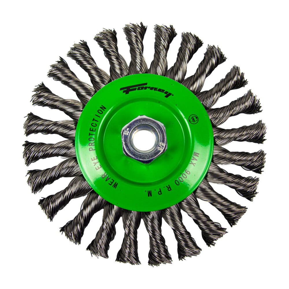 Wire Wheel, Knotted, 6 in x .020 in x 5/8 in-11 Arbor